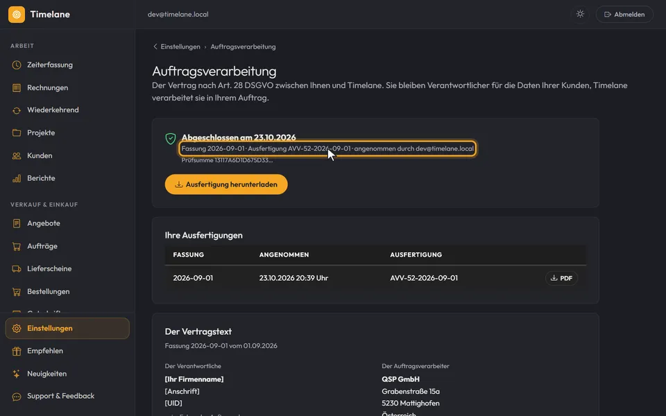 „Abgeschlossen am …“ mit Fassung und Ausfertigung