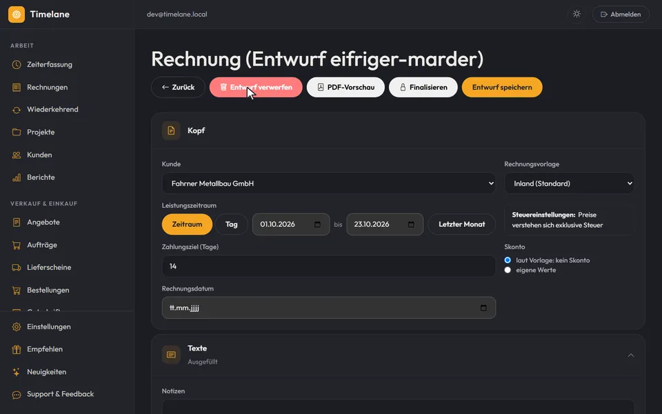 Entwurf und Nummer