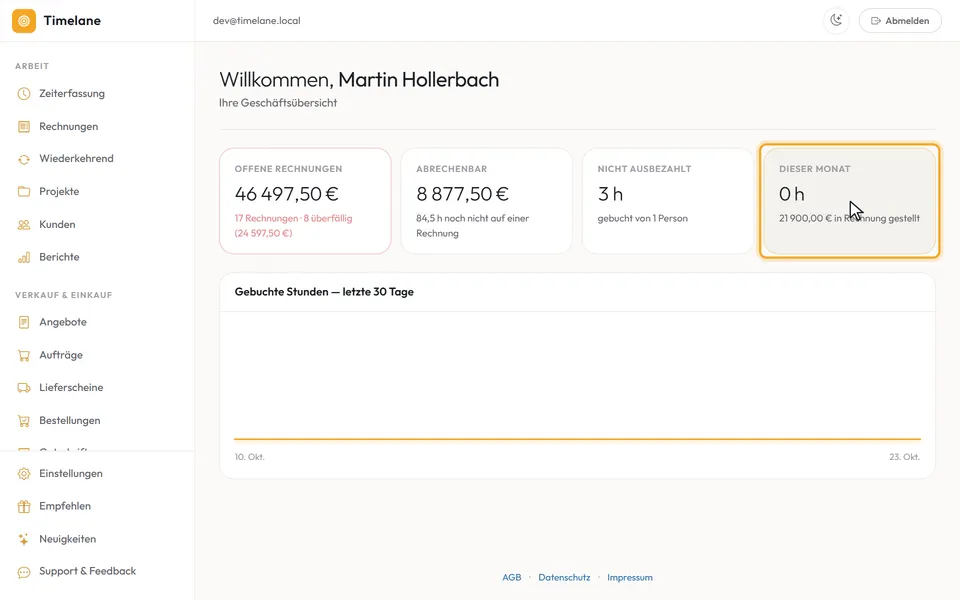 Der Mauszeiger über den Kacheln