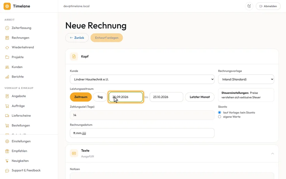 Der Leistungszeitraum mit einem Beginn vier Wochen zurück