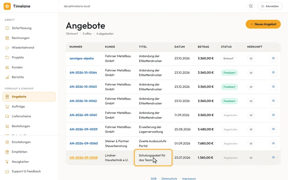 Angebote im Überblick