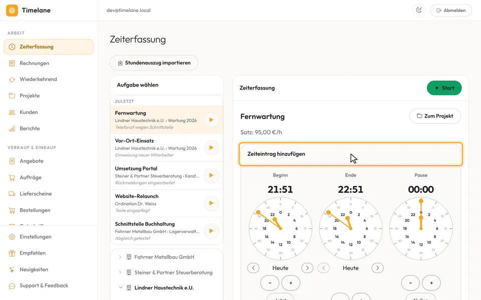 Zeit erfassen